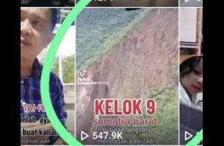 Video bukit kelok 9 longsor viral di tiktok. (Sumber : Istimewa) 