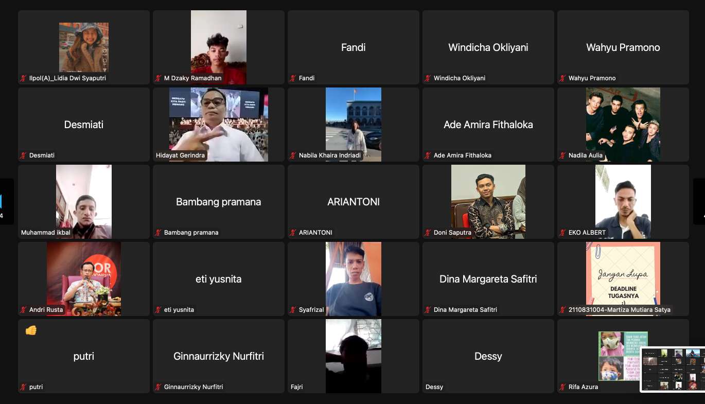 Webinar Series VI Departemen Ilmu Politik, Fakultas Ilmu Sosial dan Ilmu Politik, (DIP FISIP) Universitas Andalas (UNAND) kembali digelar, Sabtu 3/6-2023. (Sumber : Istimewa) 