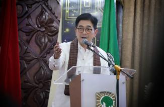 Ketua Umum KADIN Indonesia, Muhammad Arsjad Rasjid Prabu Mangkuningrat, memberikan kuliah umum bertajuk "Generasi Muda Pengusaha Potret Masa Depan Indonesia" di UNAND, Rabu (12/7/2023). (Sumber : Istimewa)