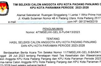 Ini 10.nama calon Anggota KPU Padang Panjang dan KPU Pariaman. (scrnsht)KPU Kota Padang Panjang. (scrnsht)KPU Kota Pariaman (scrnsht)