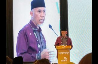 Gubernur Sumatera Barat, Mahyeldi Ansharullah, menjelaskan bahwa WIES 2023 merupakan ajang tahunan yang sangat penting bagi pengembangan ekonomi dan kewirausahaan Islam. (Sumber : Istimewa)