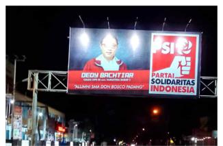 Baliho Dedy Bachtiar, Calon legislatif (Caleg) DPR RI dari Partai Solidaritas Indonesia (PSI) Daerah Pemilihan Sumatera Barat Satu (Sumbar 1). (/ist)