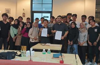 Mahasiswa di 11.PTN/PTS se.Sumbar siap berjuang untuk H Erick ke DPR RI, Minggu 21/1-2024. (dok)
