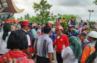 Suasana SPH pasca ledakan keras, Selasa 30/1-2024 sore. dipastikan tidak karena bom. (dok)