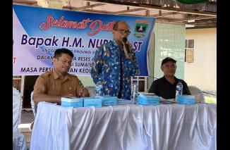 HM. Nurnas Reses ke Pasie Laweh tegaskan memperbaiki irigasi, Senin 29/1-2024. (dok)