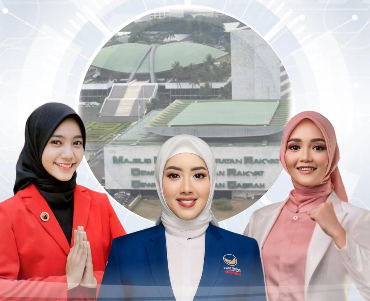 Ini wakil rakyat Gen Z Sumbar akan menuju Senayan DPR/DPD RI, Zahra, Cindy dan Cerint. (cho)