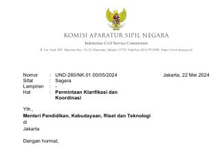 Ini surat pemeriksaan secara zoom Prof Ganefri marak di berbagai media sosial, Jumat 24/5-2024. (dok)