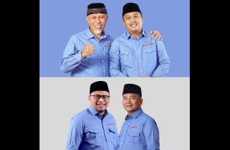 Bakal calon Wali Kota dan Wakil Wali Kota Padang, Muhammad Iqbal dan Amasrul, serta bakal calon Gubernur dan Wakil Gubernur Sumbar, Mahyeldi dan Vasko pada Pilkada 2024. (Foto: Ist) 