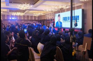 Partai NasDem se Sumbar menghadiri Rakor Pemenangan Pilkada 2024 di Sumatra Barat di hotel Pangeran Beach Padang, Sabtu (3/11/2024). (Foto: Ist) 