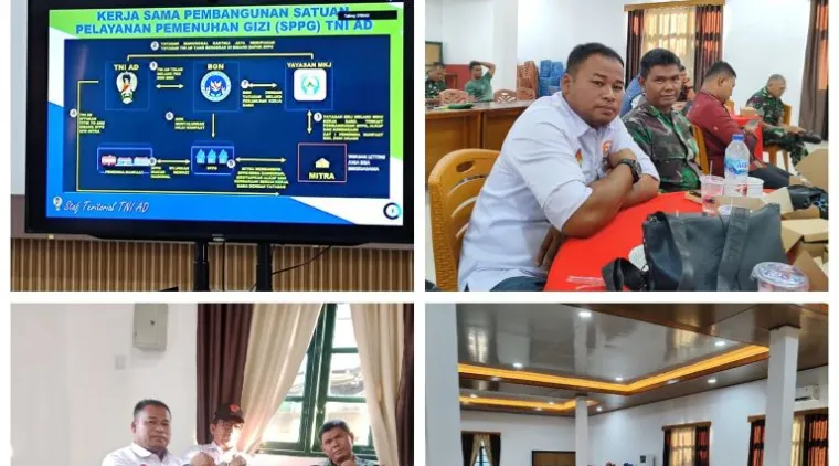 Teks Foto : PJKIP Tanah Datar hadiri Vidcon percepatan pembangunan 1008 titik SPPG yang digelar TNI AD bersama seluruh Kodim di Indonesia, Jumat (22/8/2025). IST