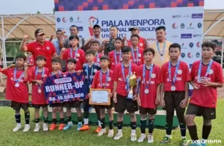 Teks Foto : Padang Peduli Football Club U-12 berhasil menorehkan prestasi gemilang dengan meraih Juara II pada Kejurnas Piala Menpora. IST