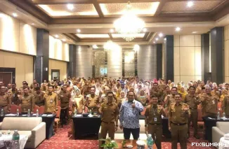 Teks Foto : Sosialisasi Perpres Nomor 46 Tahun 2025 dan Implementasi Pekerjaan Konstruksi dalam Katalog Inaproc Versi 6 di Hotel Axana, Selasa (19/8/2025). IST