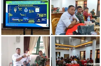 Teks Foto : PJKIP Tanah Datar hadiri Vidcon percepatan pembangunan 1008 titik SPPG yang digelar TNI AD bersama seluruh Kodim di Indonesia, Jumat (22/8/2025). IST