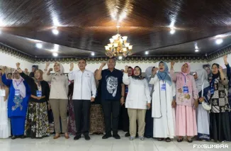Teks foto : Sosialisasi bersama mewujudkan generasi sehat Indonesia ini bertempat di Aula Pendopo Walikota Padang, Pariaman pada Jumat (8/8/2025). IST