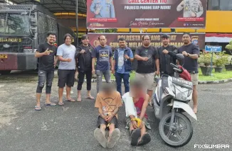 Teks Foto : Tim Klewang ringkus dua pria pencuri mobil pikap di wilayah Padang Timur, Minggu (31/8/2025). IST