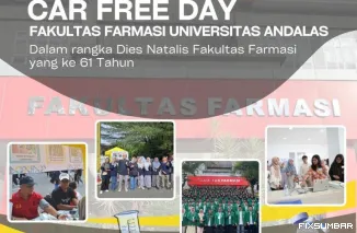 Teks Foto : Dalam rangka memperingati Dies Natalis ke-61, Fakultas Farmasi Universitas Andalas (Unand) akan hadir di kawasan Car Free Day (CFD) Kota Padang, Minggu (21/9/2025). IST