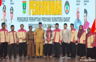 Teks Foto : Rahmat Saleh menghadiri Pengukuhan Perhiptani Sumbar di Gubernuran Sumbar, Padang, Senin (15/9/2025). IST