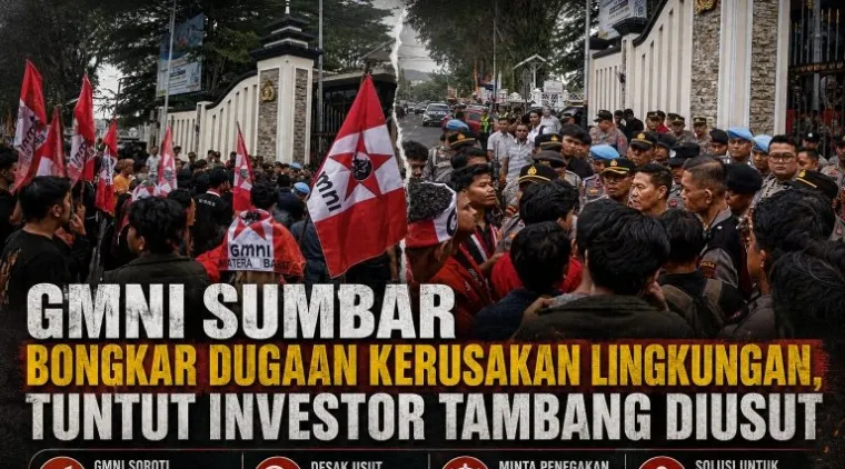 Mahasiswa GMNI Sumbar Geruduk Polda, Desak Pengungkapan Aktor Tambang Ilegal